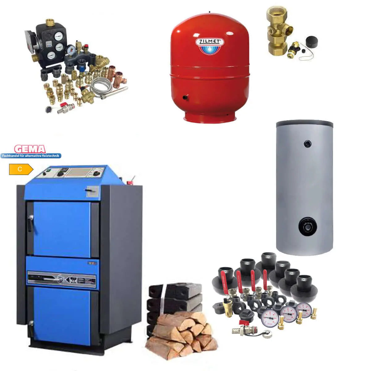 Heizkessel plus Pufferspeicher mit 1 WT.