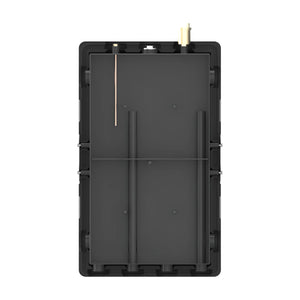 Schwarzer Wandspeicher für Mini Wärmepumpenspeicher mit Goldkontakt und internen Strukturen