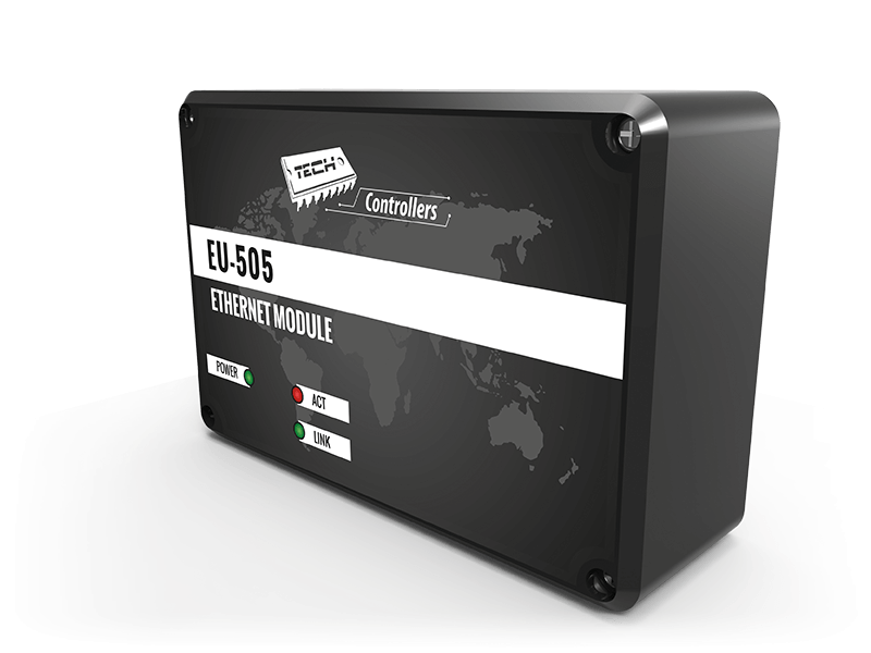 Ethernetmodul EU-505 🖥️ für Fernüberwachung von Steuergeräten 🌍 mit RS-Schnittstelle.