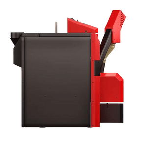 Rote und schwarze Industrieofen im Produkt Pelletkessel Attack Pellet 30 Automatik Plus