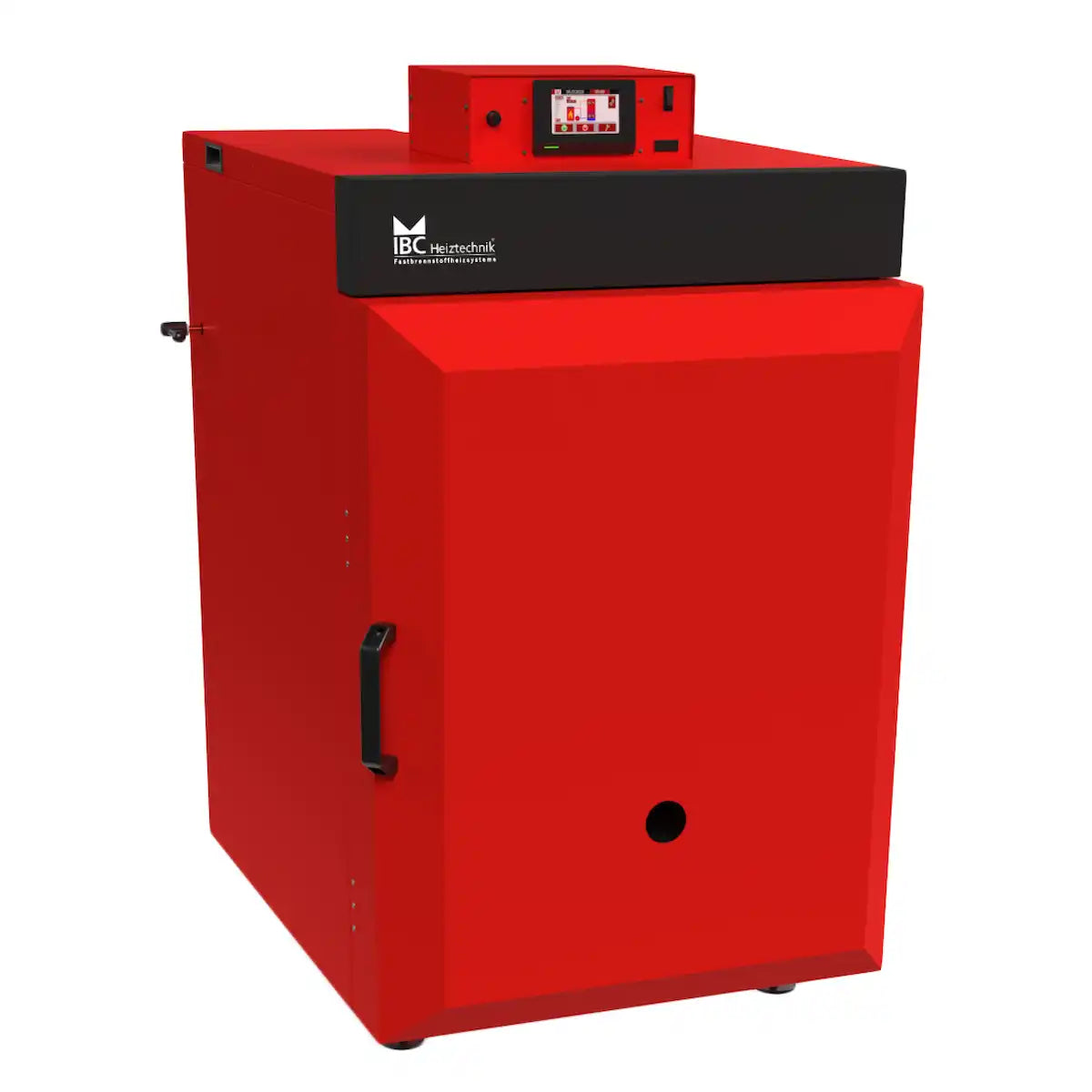 Roter Industrieofen mit Digitalanzeige für Holzvergaser Kessel IBC GK-7k-öko 36 kW