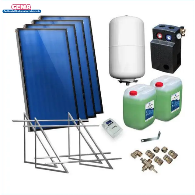 Solarpaket Flachkollektoren AMX 2.0 von Sunex 8.12 m² Flachdach - GEMA Shop