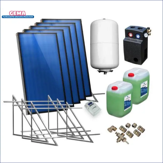 Solarpaket Flachkollektoren AMX 2.0 von Sunex 10,15 m² Flachdach - GEMA Shop