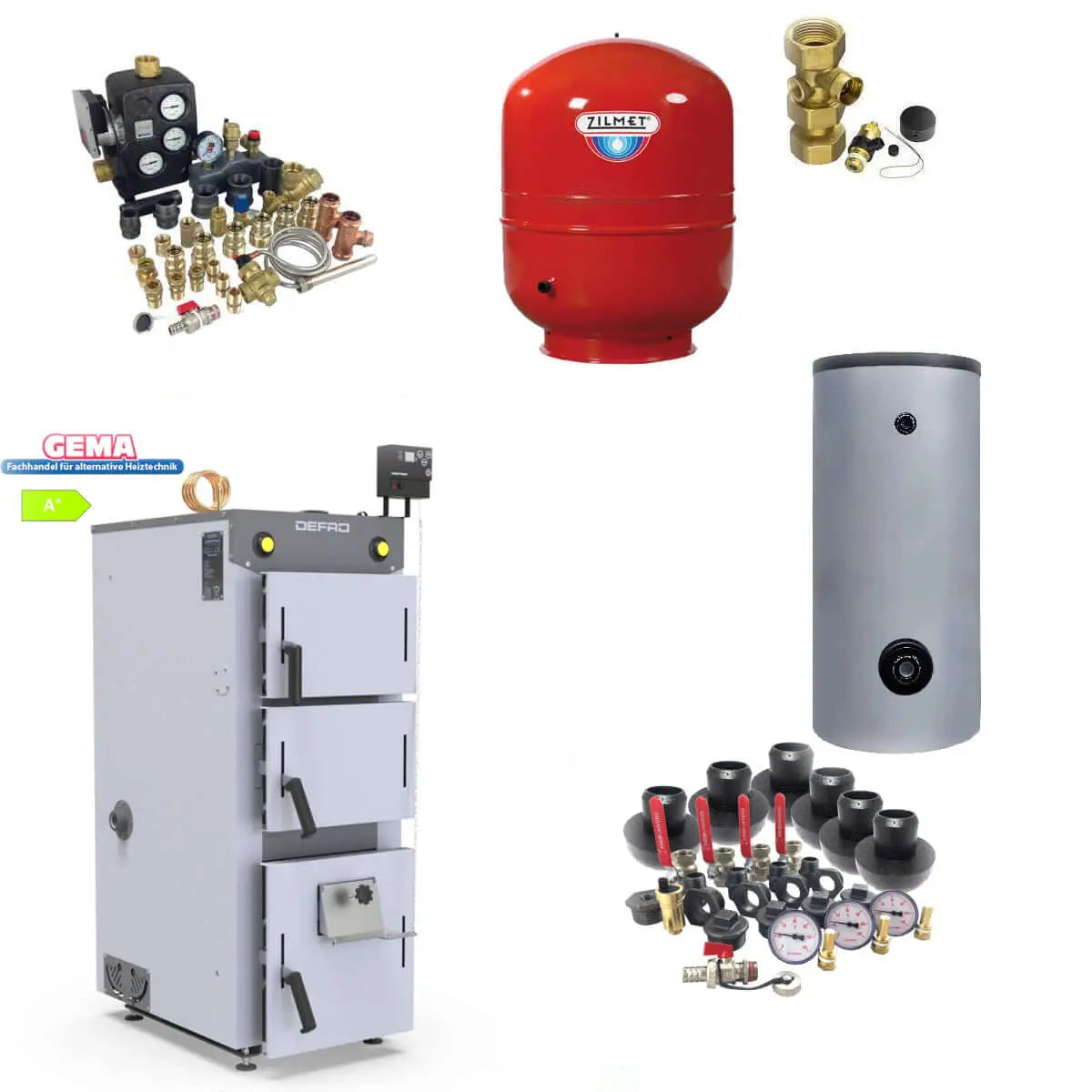 Bild von Heizkessel Komponenten in Heizkessel plus Hygienespeicher mit innovativer Heizungstechnologie.