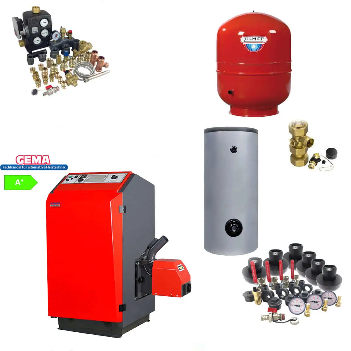 Heizungssystem Komponenten im Komplettepaket Heizkessel Plus Pufferspeicher Angebot anfordern