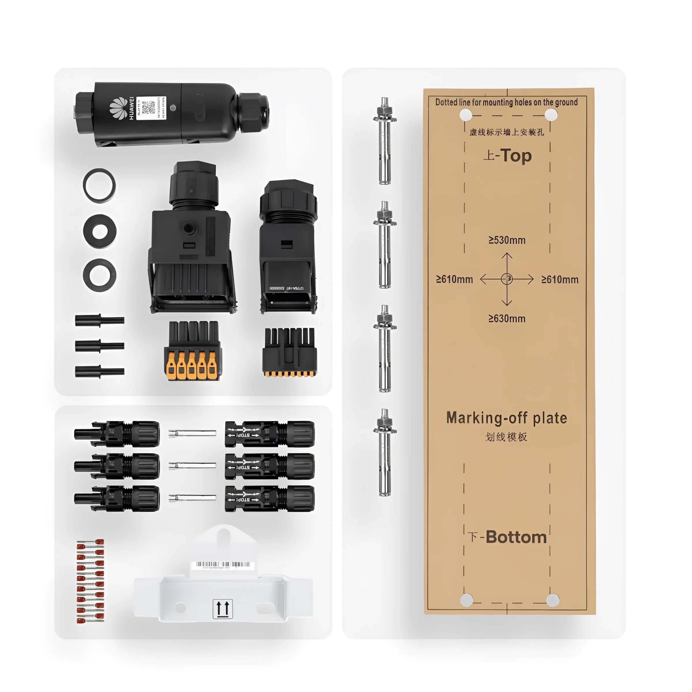Huawei Hybrid Wechselrichter Sun2000-8KTL-M1 Zubehörset mit Montageplatten und Anschlussteilen 🛠️🔧