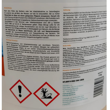 Chlortabletten für Pool - 5-Phasen Pflege & Reinigung - Multi Tabs 5 in 1.