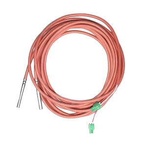 Coiled orange Kabel mit Metallsonden und grünem Anschluss für Attack Speicherfühler-Set