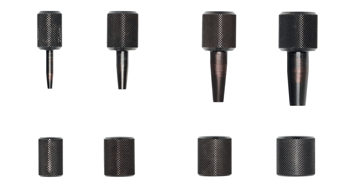 Set of black precision tools with various shapes, designed for professional use. Ideal for detailed work and crafting.