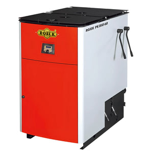 Holzvergaser ROJEK PK BIO 60 Heizkessel für automatischen Betrieb, ideal für 🌲Brennholz und feste Brennstoffe.