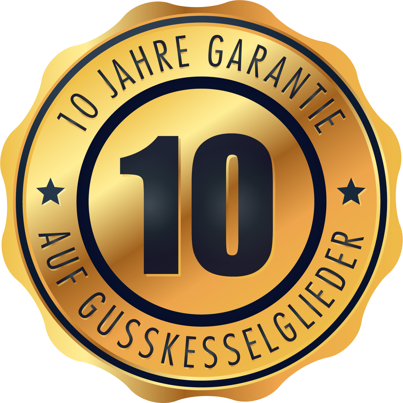 Goldgarantie-Siegel mit Sternen auf dem Holzvergaser IBC GK-7k-öko 36 kW