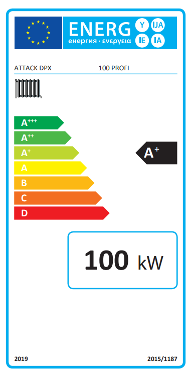 Puukaasutuskattila Attack DPX 100 Profi 100 kW klapipuu