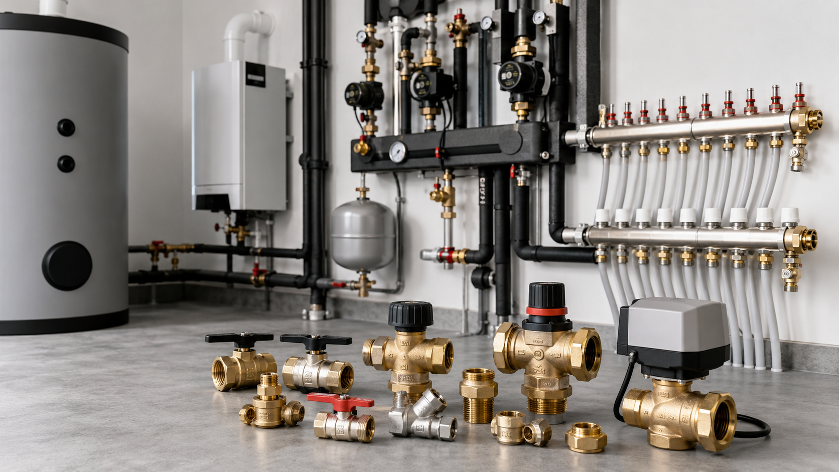 Ventiler och blandare för värmesystem i modern hydraulinstallation