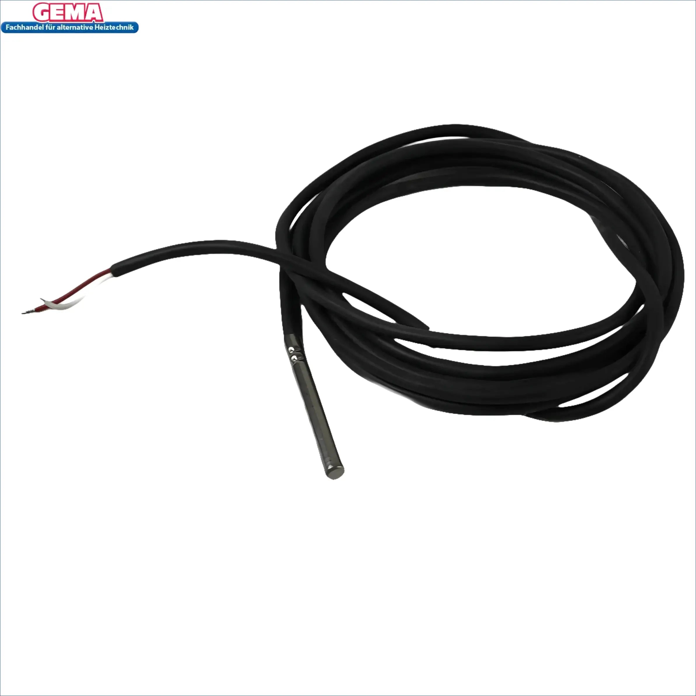 Blackes Kabel mit Metallsensor für Attack Kesselfühler für Lambda-Kessel in Holz & Pelletöfen