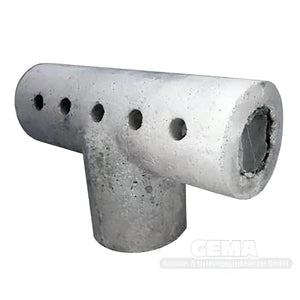 Graues metall T-form Rohr mit Löchern für Viadrus U22 und U32 Boilers Schamottdüse