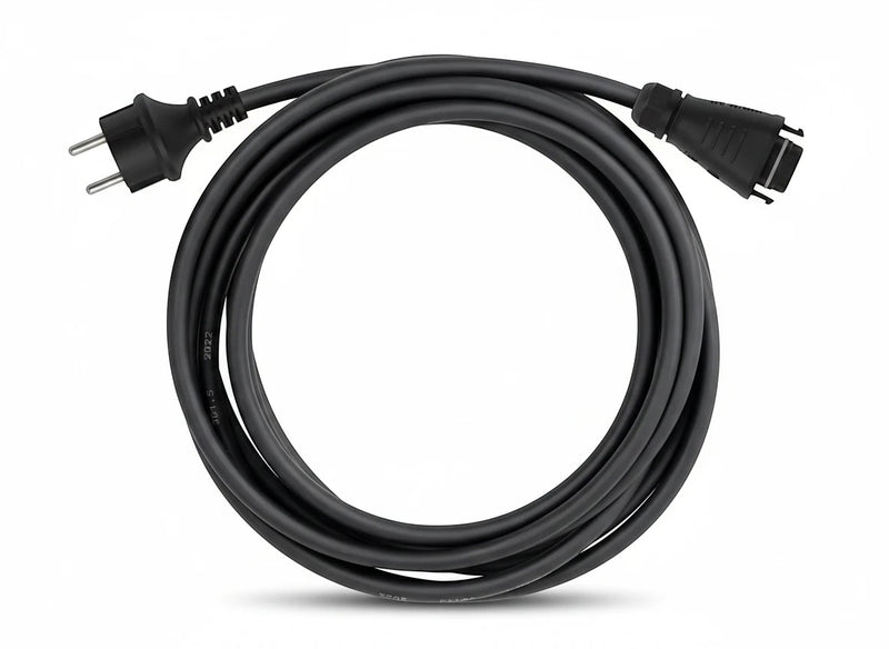 GEMA Shop 10 Meter AC-Stromkabel für Balkonkraftwerk mit Schutzkontaktstecker und Wechselrichter-Anschluss
