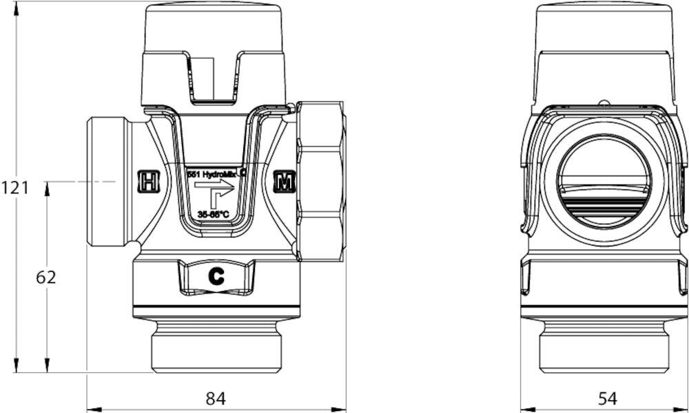 Varmvattenblandare LK 551 HydroMix 1" Utvändig gänga