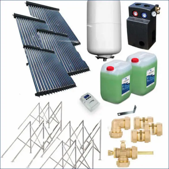 Solarwaterheizungssystem-Komponenten auf dem Solarpaket Röhrenkollektor HP30 Flachdach