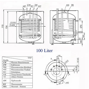 Trinkwasserspeicher 100 Liter & SMART Heizstab 3 kW mit WIFI - GEMA Shop
