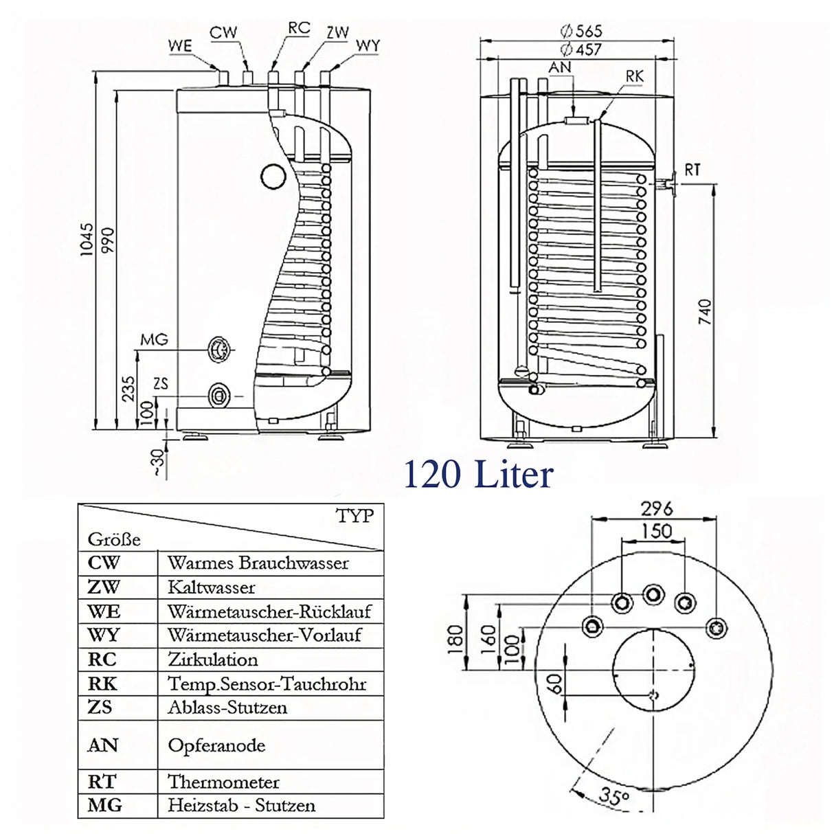 Trinkwasserspeicher 120 Liter & SMART Heizstab 3 kW mit WIFI - GEMA Shop