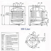 Warmwasserspeicher Trinkwasserspeicher 100 Liter mit 11/2" Anschluss für PV - GEMA Shop